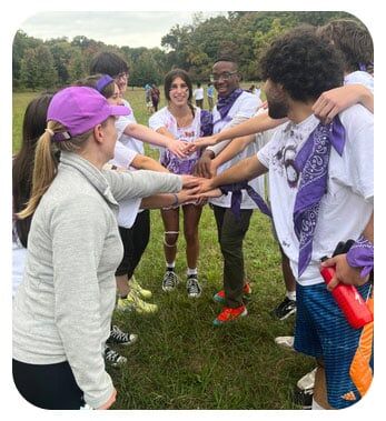 Bennett Day School students in group together outdoors