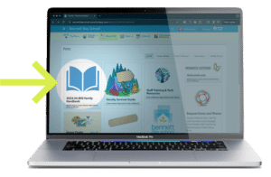 Laptop with mockup of Student Information System