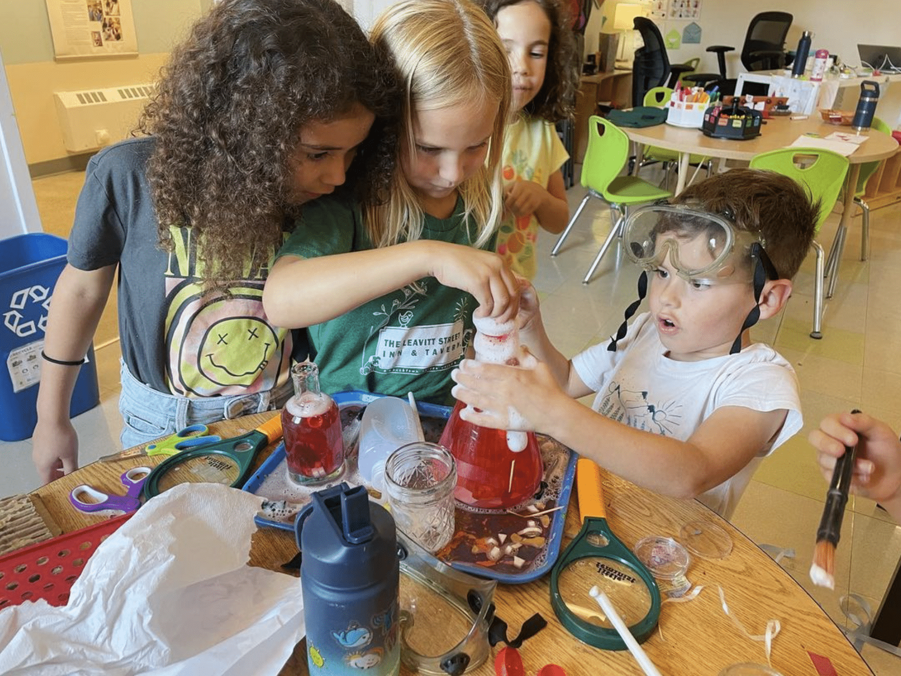 Students at an independent school admissions event