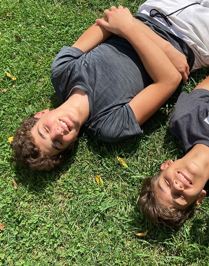 High school students outside