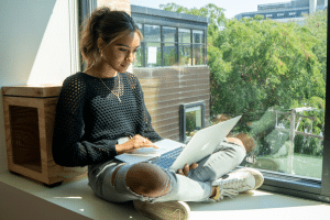 photo of student studying